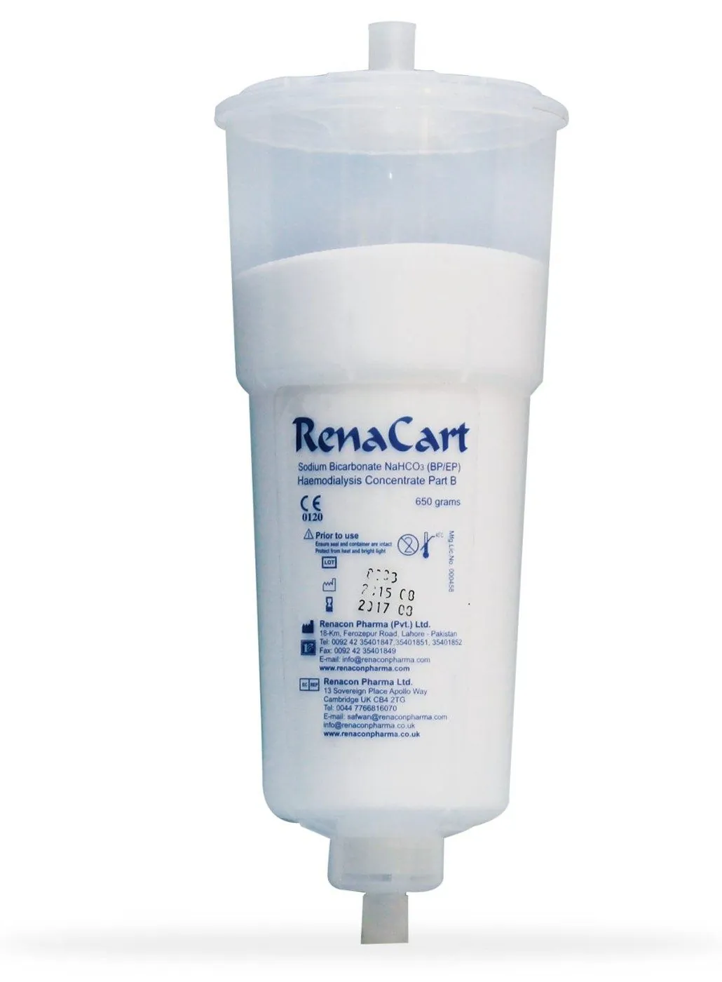 RenaCart sealed sodium bicarbonate cartridge, haemodialysis concentrate Part B
